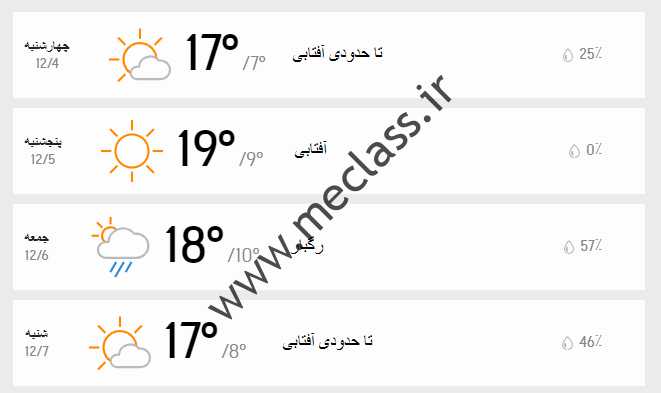 پیش بینی هوای تهران فردا پنج شنبه 5 اسفند 93 ////